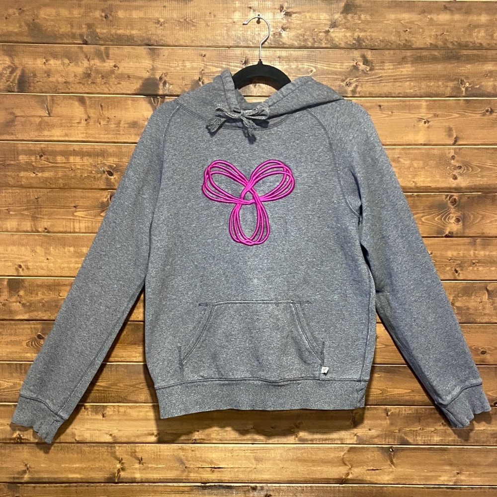 TNA Heathered Hoodie with Pink Embroidery – Size M